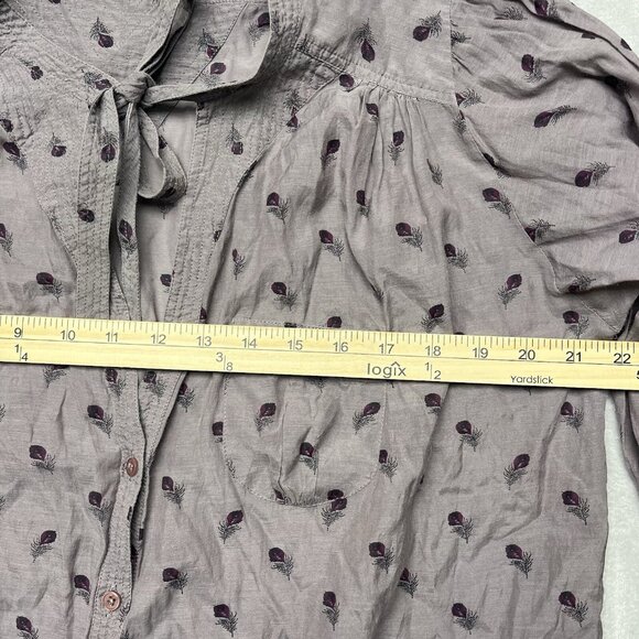 French Connection Womens Tunic Top Sz L, Artsy Flowy Long Sleeve Pop Over Purple - Picture 7 of 9